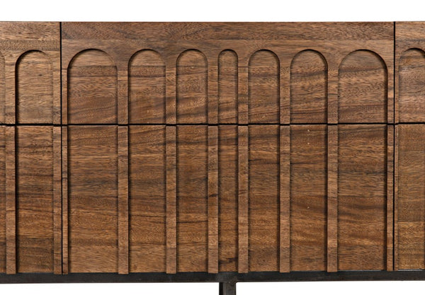 Noir Casanova Handcrafted Sideboard - Dark Walnut & Iron, Versatile Storage for Modern & Classic Homes GCON405DW