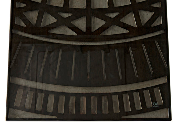 Noir Tutankhamun Console Table - Artisan-Crafted Ebony Walnut with Sleek Glass Top for Elegant Display GCON408EB