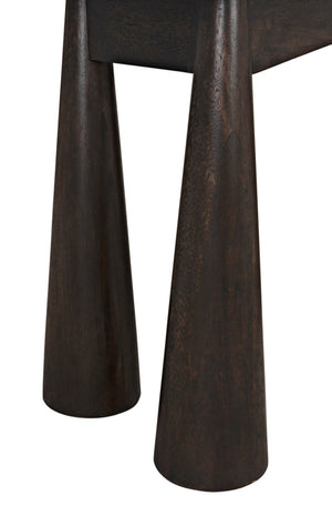 Noir Tutankhamun Console Table - Artisan-Crafted Ebony Walnut with Sleek Glass Top for Elegant Display GCON408EB