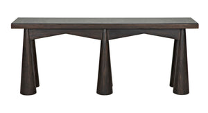 Noir Tutankhamun Console Table - Artisan-Crafted Ebony Walnut with Sleek Glass Top for Elegant Display GCON408EB