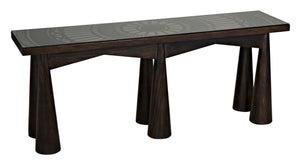 Noir Tutankhamun Console Table - Artisan-Crafted Ebony Walnut with Sleek Glass Top for Elegant Display GCON408EB