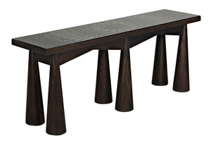 Noir Tutankhamun Console Table - Artisan-Crafted Ebony Walnut with Sleek Glass Top for Elegant Display GCON408EB