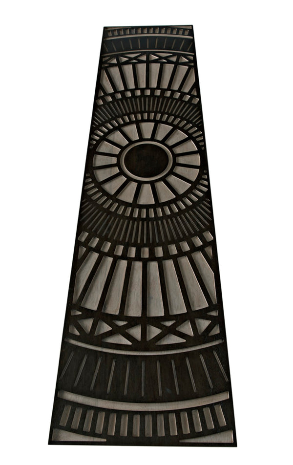 Noir Tutankhamun Console Table - Artisan-Crafted Ebony Walnut with Sleek Glass Top for Elegant Display GCON408EB