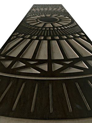 Noir Tutankhamun Console Table - Artisan-Crafted Ebony Walnut with Sleek Glass Top for Elegant Display GCON408EB