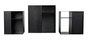 Noir Gropius Cubes - Handcrafted Iron Console Table with Matte Black Finish for Modern Minimalist Interiors GCON413MTB-3