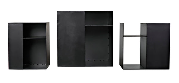 Noir Gropius Cubes - Handcrafted Iron Console Table with Matte Black Finish for Modern Minimalist Interiors GCON413MTB-3