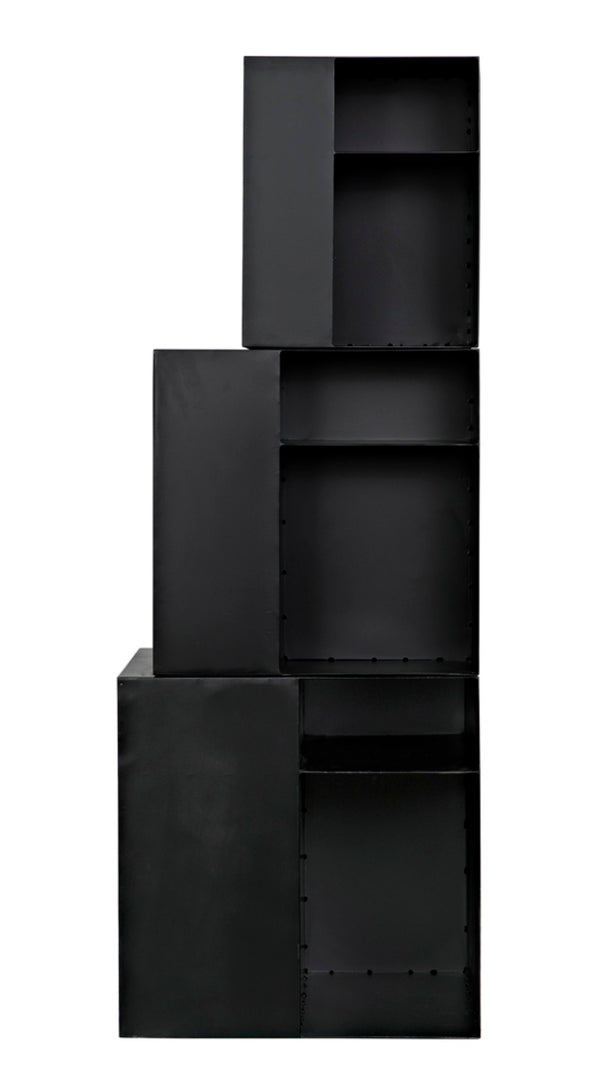 Noir Gropius Cubes - Handcrafted Iron Console Table with Matte Black Finish for Modern Minimalist Interiors GCON413MTB-3