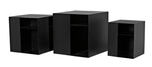 Noir Gropius Cubes - Handcrafted Iron Console Table with Matte Black Finish for Modern Minimalist Interiors GCON413MTB-3