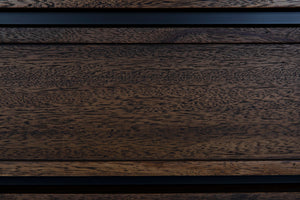 Noir Seoul Tallboy - Handcrafted Industrial Storage Cabinet in Dark Walnut & Matte Black for Modern Spaces GCON414DW