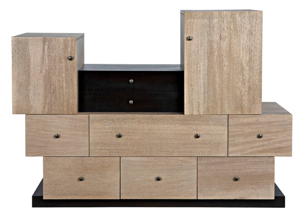 Noir Order Cabinet - Artisan-Crafted Mid-Century Walnut Storage Console for Versatile Home Decor GCON416WAW