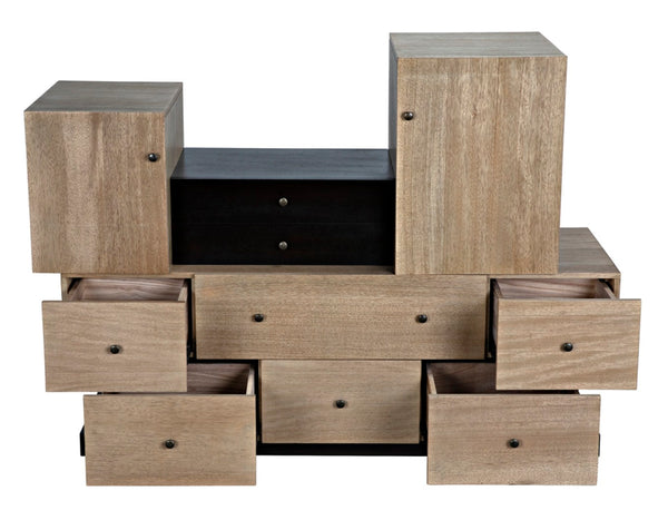Noir Order Cabinet - Artisan-Crafted Mid-Century Walnut Storage Console for Versatile Home Decor GCON416WAW