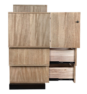 Noir Order Cabinet - Artisan-Crafted Mid-Century Walnut Storage Console for Versatile Home Decor GCON416WAW