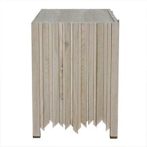 Noir Desdemona 3 Drawer Chest - Bleached Elm Storage Solution with Artisanal Design for Any Room GCON419