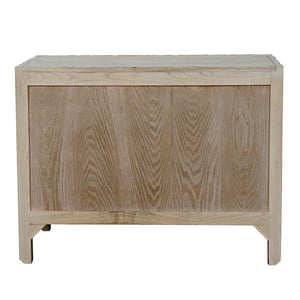 Noir Desdemona 3 Drawer Chest - Bleached Elm Storage Solution with Artisanal Design for Any Room GCON419