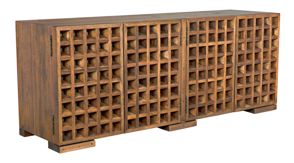 Noir Nuala Sideboard: Elegant Dark Walnut Storage Solution with Timeless Design for Modern Homes GCON420DW