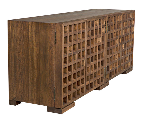 Noir Nuala Sideboard: Elegant Dark Walnut Storage Solution with Timeless Design for Modern Homes GCON420DW