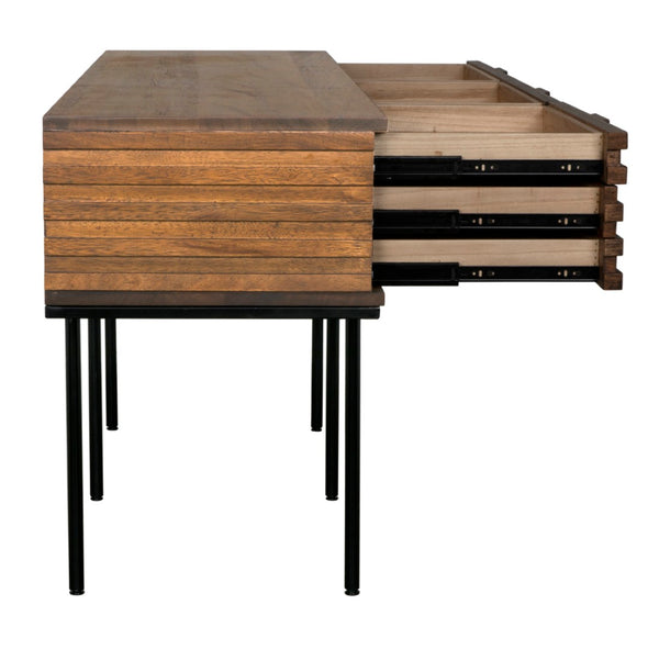 Noir Zodiac Sideboard - Contemporary Walnut Storage Solution with Sculptural Ribbed Design for Any Space GCON421DW