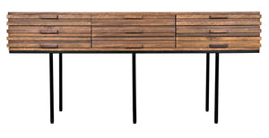 Noir Zodiac Sideboard - Contemporary Walnut Storage Solution with Sculptural Ribbed Design for Any Space GCON421DW