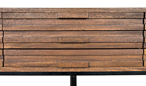 Noir Zodiac Sideboard - Contemporary Walnut Storage Solution with Sculptural Ribbed Design for Any Space GCON421DW