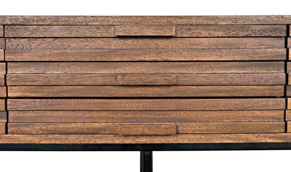 Noir Zodiac Sideboard - Contemporary Walnut Storage Solution with Sculptural Ribbed Design for Any Space GCON421DW