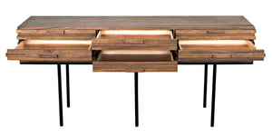 Noir Zodiac Sideboard - Contemporary Walnut Storage Solution with Sculptural Ribbed Design for Any Space GCON421DW