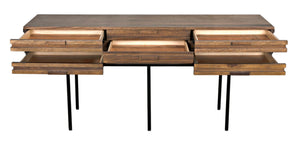 Noir Zodiac Sideboard - Contemporary Walnut Storage Solution with Sculptural Ribbed Design for Any Space GCON421DW