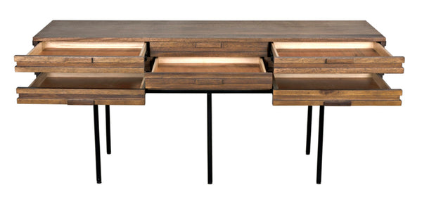 Noir Zodiac Sideboard - Contemporary Walnut Storage Solution with Sculptural Ribbed Design for Any Space GCON421DW