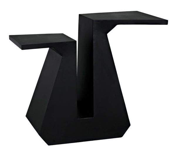 Noir Gaston Industrial Console Table - Sleek Matte Black Iron Design for Modern Living Spaces & Entryways GCON422MTB