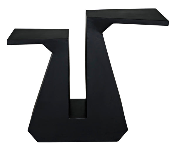 Noir Gaston Industrial Console Table - Sleek Matte Black Iron Design for Modern Living Spaces & Entryways GCON422MTB