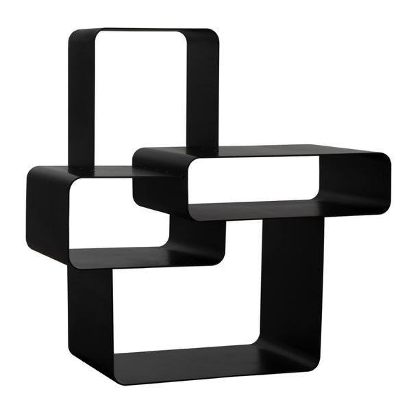 Noir Latisia Shelf: Modern Industrial Bookcase with Matte Black Finish, Versatile Design for Any Space GCON424MTB