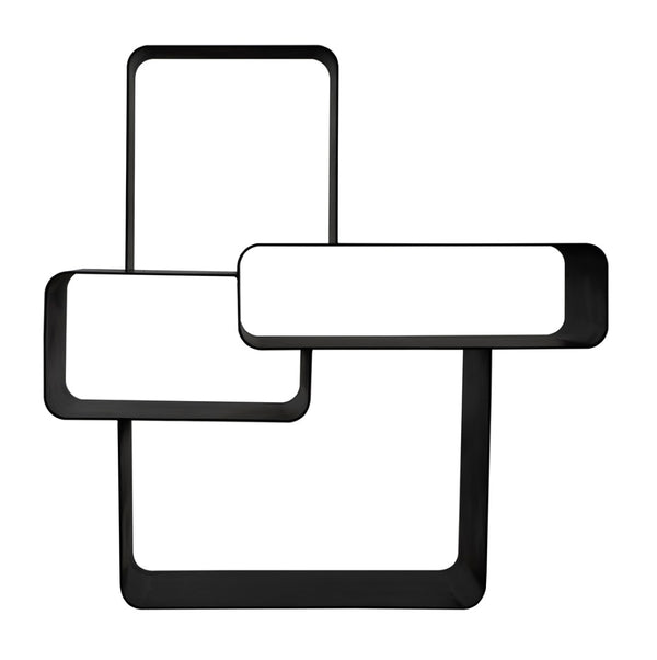 Noir Latisia Shelf: Modern Industrial Bookcase with Matte Black Finish, Versatile Design for Any Space GCON424MTB