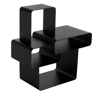 Noir Latisia Shelf: Modern Industrial Bookcase with Matte Black Finish, Versatile Design for Any Space GCON424MTB