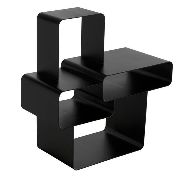 Noir Latisia Shelf: Modern Industrial Bookcase with Matte Black Finish, Versatile Design for Any Space GCON424MTB