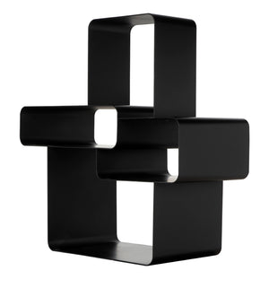 Noir Latisia Shelf: Modern Industrial Bookcase with Matte Black Finish, Versatile Design for Any Space GCON424MTB