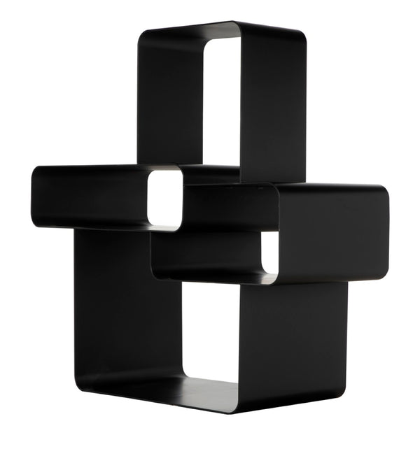 Noir Latisia Shelf: Modern Industrial Bookcase with Matte Black Finish, Versatile Design for Any Space GCON424MTB