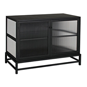 Noir Chandler Matte Black 2-Door Sideboard - Stylish Industrial Storage for Modern Living Spaces GCON426MTB