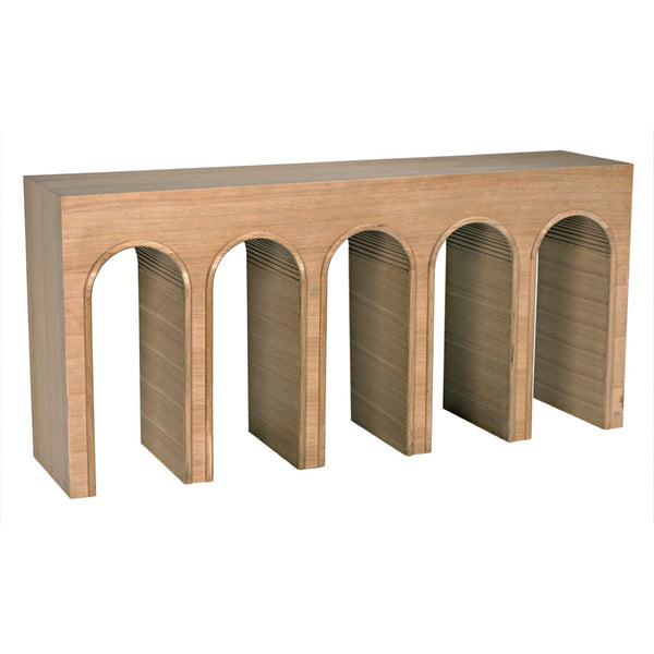 Noir Enzo Console Table - Extra Large Solid White Oak for Modern Elegance in Any Living Space Clear Coat Flat GCON427WO