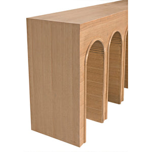 Noir Enzo Console Table - Extra Large Solid White Oak for Modern Elegance in Any Living Space Clear Coat Flat GCON427WO