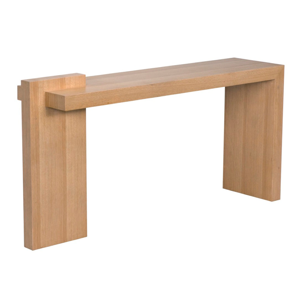 Noir Atlanta Console Table - Elegant White Oak Veneer with Minimalist Design for Modern Spaces, 63” Wide GCON431WO