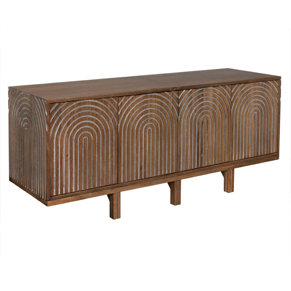 Noir Ryder Sideboard - Modern Walnut Storage Solution with Timeless Design for Chic Living & Dining Spaces GCON432DW