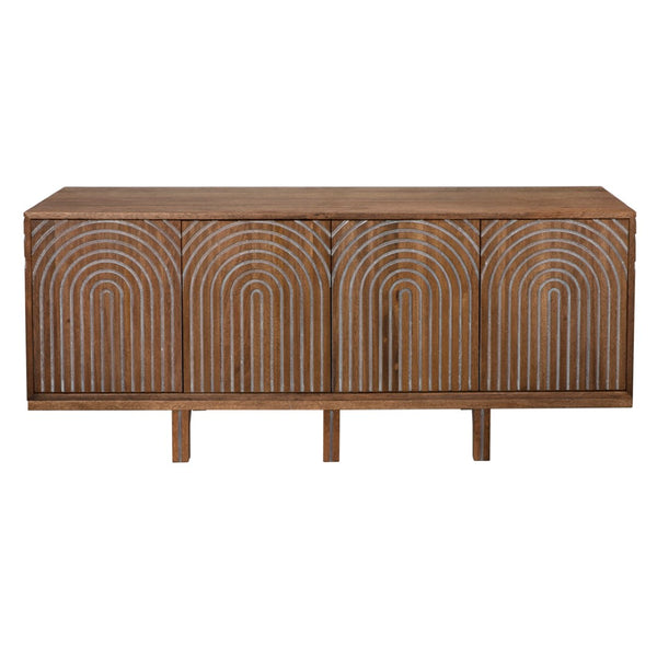 Noir Ryder Sideboard - Modern Walnut Storage Solution with Timeless Design for Chic Living & Dining Spaces GCON432DW