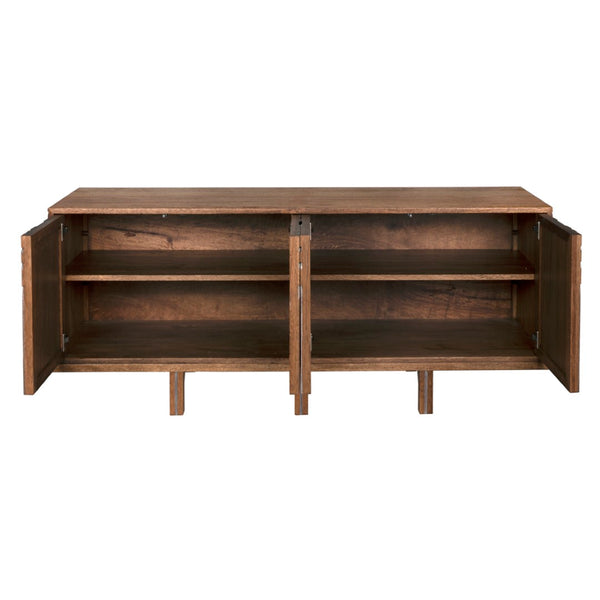 Noir Ryder Sideboard - Modern Walnut Storage Solution with Timeless Design for Chic Living & Dining Spaces GCON432DW
