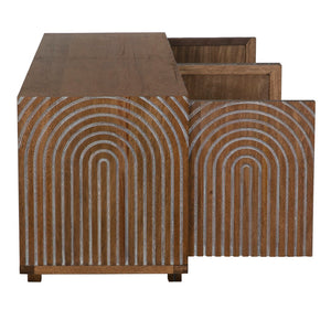 Noir Ryder Sideboard - Modern Walnut Storage Solution with Timeless Design for Chic Living & Dining Spaces GCON432DW