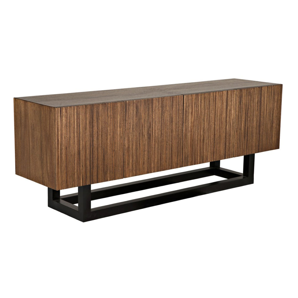Noir Thomson Sideboard - Stylish Walnut & Steel Storage Solution for Modern Living & Dining Spaces GCON434DW