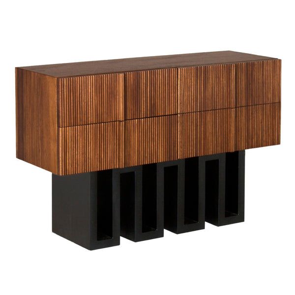 Noir Nova Sideboard – Elegant Walnut and Steel Storage Solution for Modern Living, Dining & Entryway Spaces GCON435DW