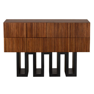 Noir Nova Sideboard – Elegant Walnut and Steel Storage Solution for Modern Living, Dining & Entryway Spaces GCON435DW