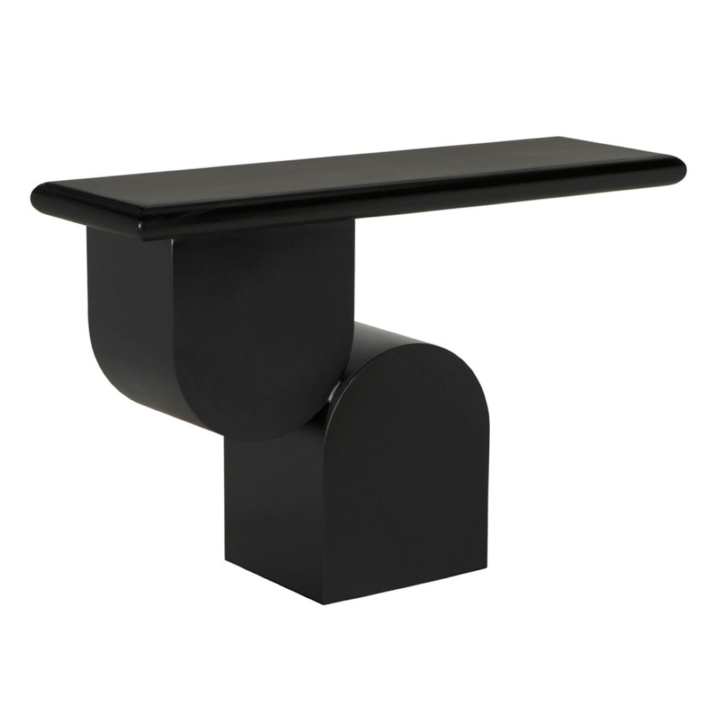Noir Fraser Console Table - Elegant Matte Black Iron Design for Entryway, Living Room & Hallway Decor GCON436MTB