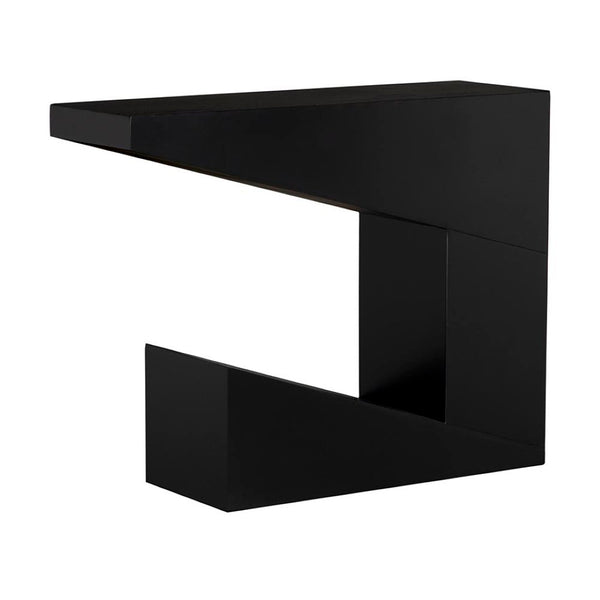 Noir Devo Console Table - Industrial-Style Matte Black Iron Design for Entryways, Hallways, or Living Rooms GCON441MTB