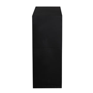 Noir Devo Console Table - Industrial-Style Matte Black Iron Design for Entryways, Hallways, or Living Rooms GCON441MTB