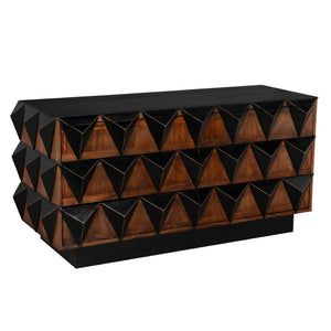 Noir Nigel Chest - Stunning Two-Tone Six-Drawer Storage with Artisan Craftsmanship & Bold Design Elements GCON442HBBR